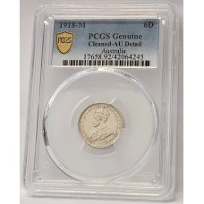 AUSTRALIA 1918 . SIXPENCE . GENUINE AUSTRALIA 1918 . SIXPENCE . GENUINE